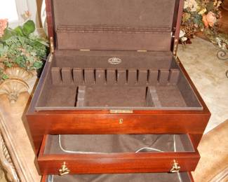 Large Sterling flatware case