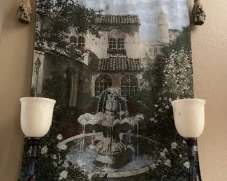 Large tapestry with rod and hangers