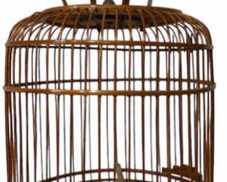 Vintage Chinese Bamboo Birdcage 