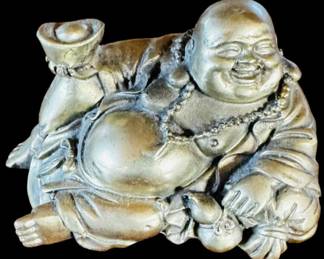Handmade Brass Lying Laughing Buddah 