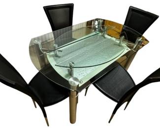Glass Dining Table and 4 Chairs 
