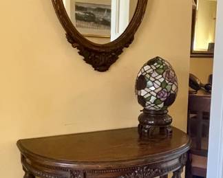 Hall mirror and table