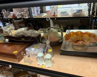 Carnival glass and Roger’s and Bros