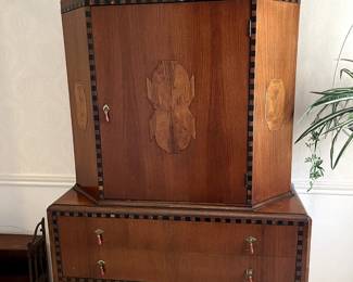 Antique Solid Wood  Cabinet - matches dining room table 