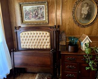 Antique Twin beds &  oak wash stand