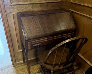 Antique desk and chair