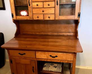 Pine Antique Bakers table/cabinet