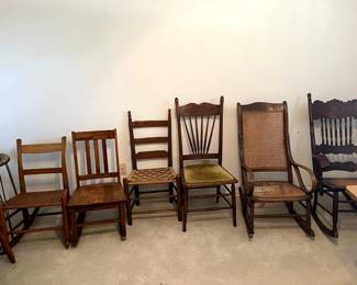 Antique chairs and rockers