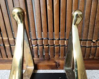 Set Of Brass Triangle Bookends
