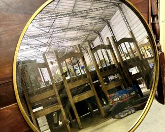 Mirrors, bed frames, and farmhouse dining table and furnishings 