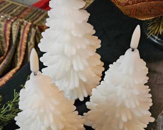 White Pine Tree Faux Candles 
