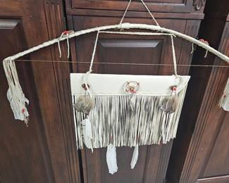 Bow & Arrow White Leather Holder 