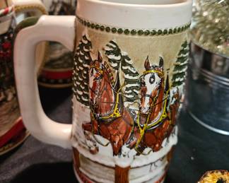 Budweiser Christmas Beer Stein 