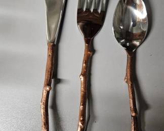 Pier 1 Bronze Branch Handle Silverware 