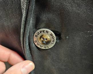 Super Bowl Black Leather Jacket 