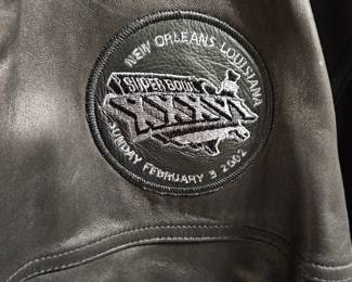Super Bowl Black Leather Jacket 