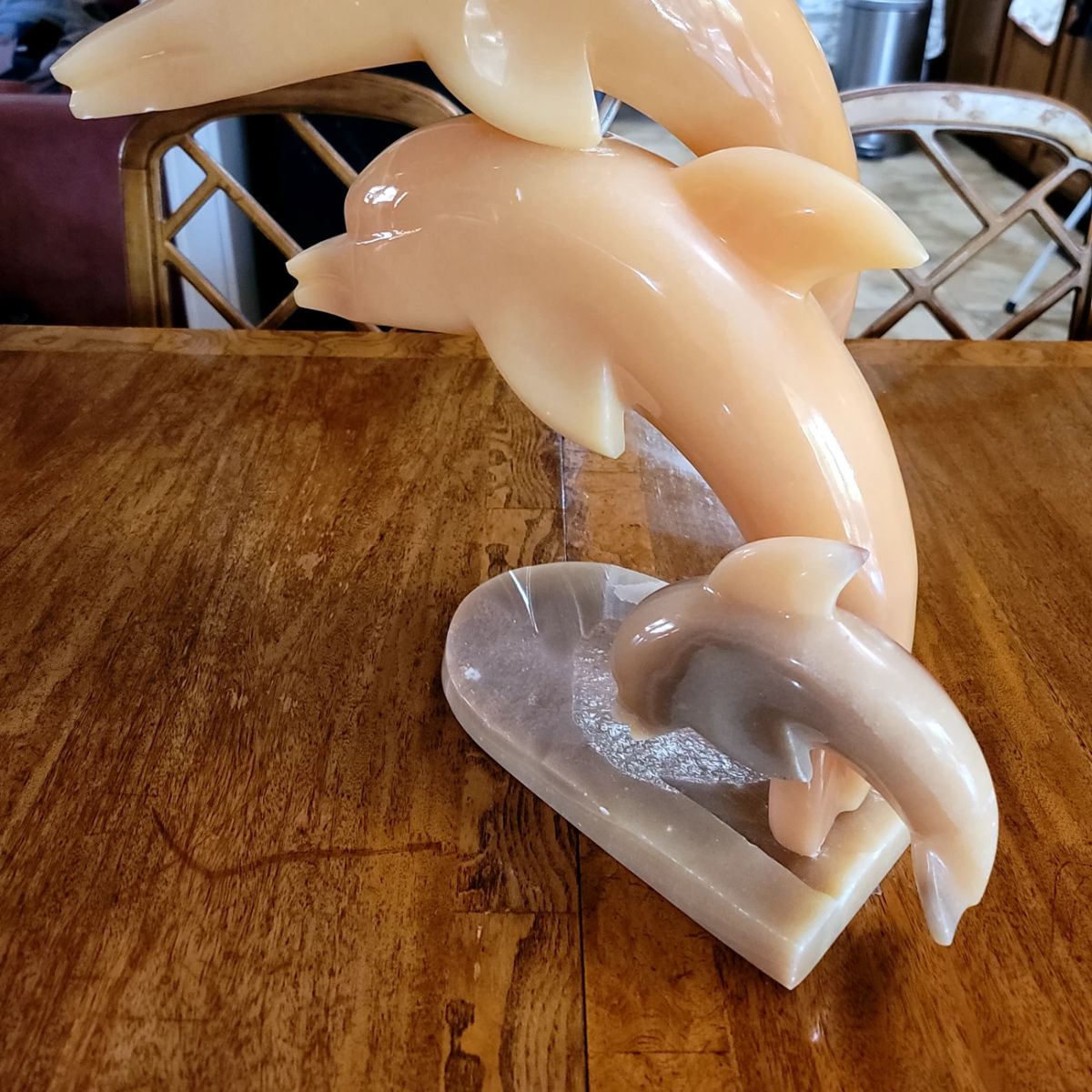Onyx dolphin sculpture 