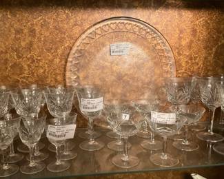 Many sets of glasses-some crystal