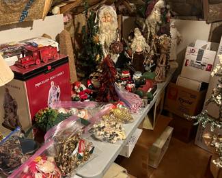 Small attic is full of high end Christmas 