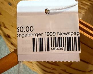 Longaberger 1999 newspaper basket