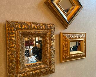 Gold framed mirror