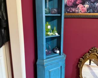 Moon & Stars vaseline compote, Fenton Lily of the Valley bell, Glynda Turley Rose Rhapsody framed print