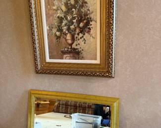 Gold framed mirror