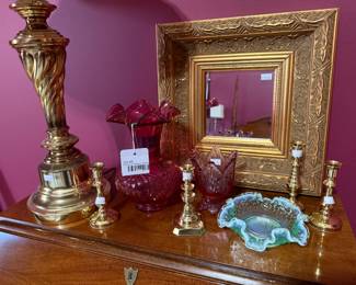 Fenton cranberry ruffle vase