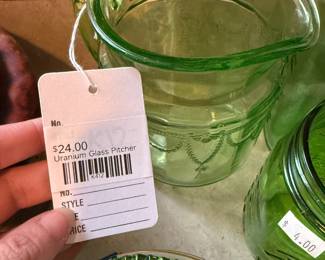 Uranium glass pitcher
