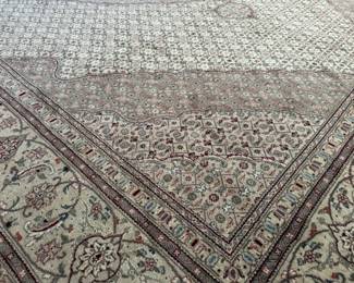 Stunning 8'10 x 11' Sino-Persian rug, Tabriz Mahi, wool and silk rug, woven on a silk foundation. Purchased from Eastern Rug Gallery in Champaign, 4 years old. Homeowner paid $6500