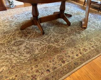 Beautiful beige/sage green Indo-Jairpur wool rug,
9'2 x 12'4, purchased from the Eastern Rug Gallery, paid $4500