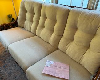 Braxton-Culler rattan, wicker "sunroom" couch (North Carolina) and matching coffee table. Purchased from Carter's in March 2023. Paid $1800+ Incredible quality, Braxton-Culler is one of the best