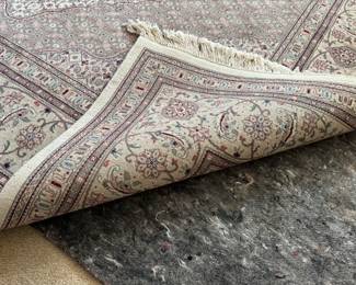 Stunning 8'10 x 11' Sino-Persian rug, Tabriz Mahi, wool and silk rug, woven on a silk foundation. Purchased from Eastern Rug Gallery in Champaign, 4 years old. Homeowner paid $6500