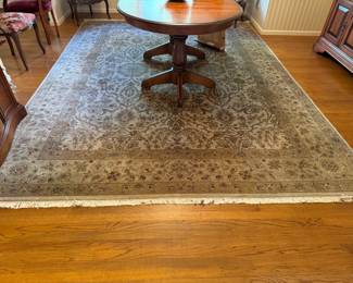 Beautiful beige/sage green Indo-Jairpur wool rug,
9'2 x 12'4, purchased from the Eastern Rug Gallery, paid $4500