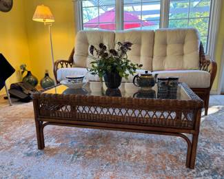 Cubii F3A2 Compact under desk elliptical!
Braxton-Culler rattan, wicker "sunroom" couch (North Carolina) and matching coffee table. Purchased from Carter's in March 2023. Paid $1800+. Incredible quality, Braxton-Culler is one of the best.