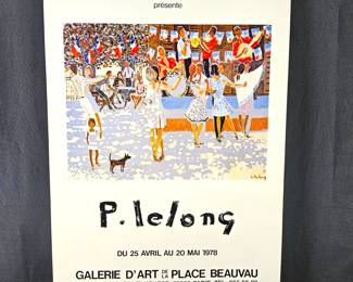 Vintage 1978 Art Exhibit Poster Artist P. Lelong - 22" x 30"