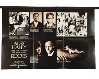  1977 Folded Poster from Alex Haley "Tells the Story of His Search for ROOTS" - 35" x 23"