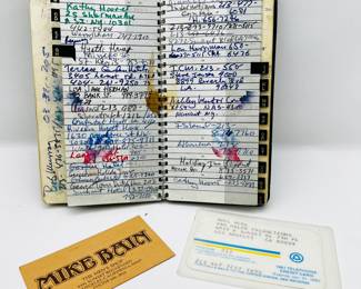 1977 Address Book from Noel Monk with Handwritten Notes, famous Contacts, Appointments and more!