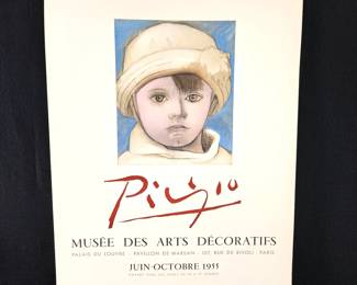 Vintage Original Pablo Picasso 1955 Poster for an exhibition at the Musée des Arts Décoratifs - Mourlot Lithograph