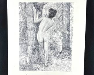Original Pen & Ink Nude by Julia Greenwood - 18" x 15"