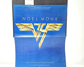Fold out Poster Ad From Billboard Magazine 1979 Announcing Noel Monk As Exclusive Band Manager for Van Halen