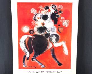 Vintage Menguy Exhibition Poster - 1977 Galerie Emmanuel David Event Collectible