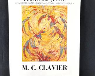 Vintage Art Print Poster - M. C. Clavier Exhibition 1978, Paris Gallery Advertising Collectible