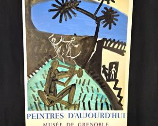 - Vintage Original Mourlot Lithograph Art Exhibit Print Poster - 19.5" x 29"