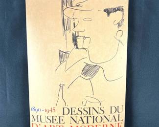 Vintage Art Exhibition Poster - Musée National d'Art Moderne 1974-1975, Featuring Modigliani's Portrait of Picasso