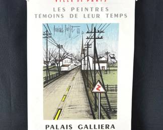 Original Vintage Lithographic Poster Palais Galliera by Bernard Buffet 1962 - 20.5" x 15"