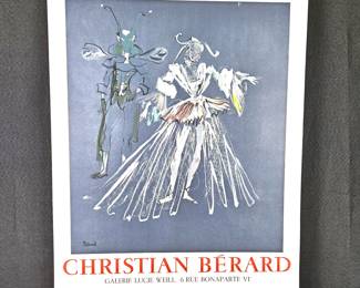 Christian Jacques Bérard "The Costume Ball" 1970 Art Exhibit Poster Mourlot Lithograph 19.25" x 25"