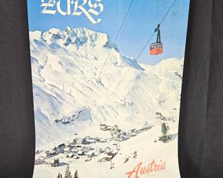  Original Vintage Lithographic Travel Poster Zürs (Ski Resort) Austria