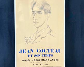 Vintage Jean Cocteau Exhibition Poster - 1965 Musee Jacquemart-Andre Collectible Lithograph