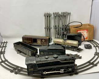 Collectors Vintage Train Set - New York Central Locomotive, Freight Cars, and Tracks